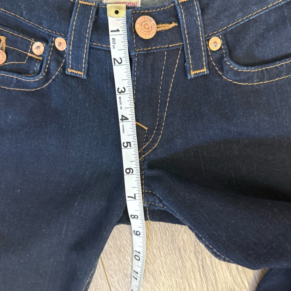 True Religion Joey Flare Denim Jeans Women Dark Blue Y2K USA Dark Blue Jeans 27 - Picture 6 of 11